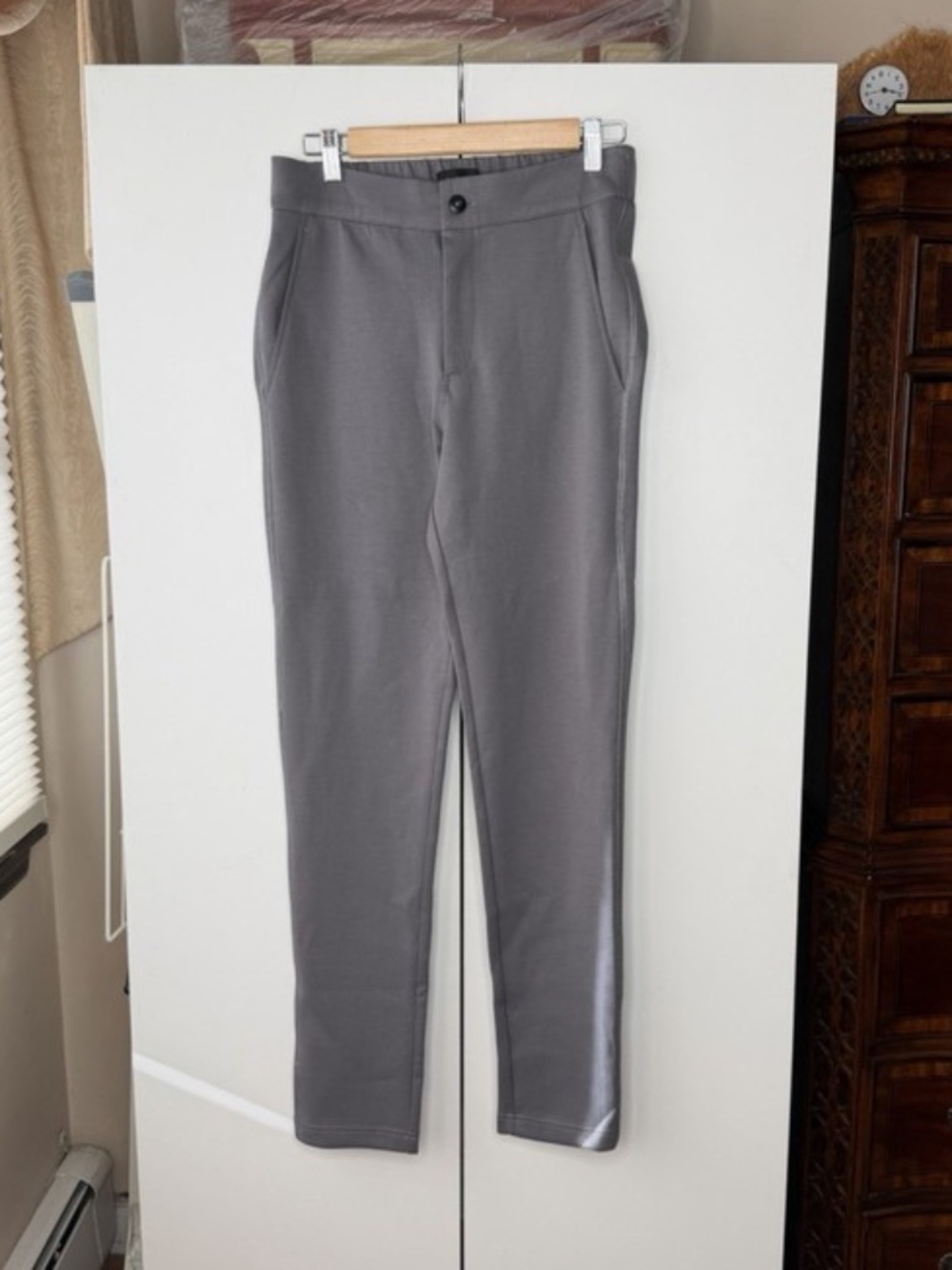 Bugatchi Comfort Solid Knit Pant Charcoal Grey Soft Casual Mens Size Small NEW